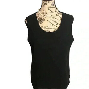 TravelSmith Ladies Black Wool Blouse Sleeveless size 12